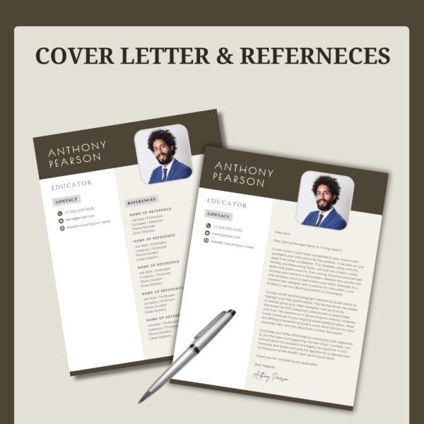 teacher resume template script font career advice book education quote canvas CV build higher education resume template canva professional - Image 6