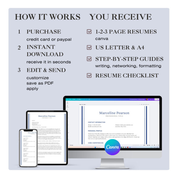 Journalist aesthetic resume template rush resume digital media kit layoff certified resume script writer Canva resume marketing content cv - Image 4