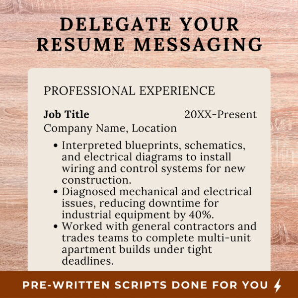 Skilled Trades Resume Wording Construction Job description template Electrician dad gift Mechanic Resume HVAC template welding accessories - Image 3