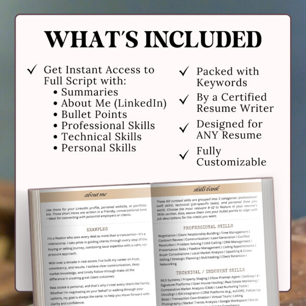Realtor marketing Resume Word template script writing service real estate Broker open book Agent Resume Property Manager CV Lease agreement - Image 3