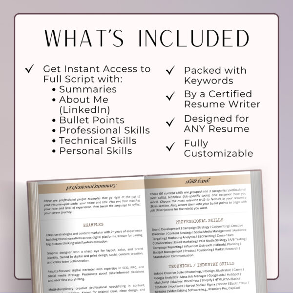 Creative Marketing Writing Template Resume Script Job Description Language Digital Marketing Resume Words Content Creator CV Sample Download - Image 3