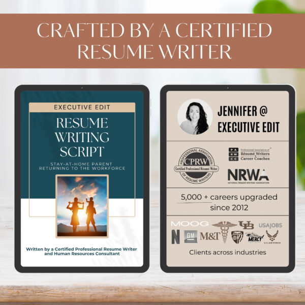 Back to Work planner script Resume template Stay at Home mom work description template script writing service professional resume career ad - Image 4