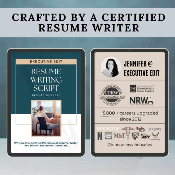 Remote Worker Resume template words Virtual assistant Job application Work From Home improvement list template script writing service flyer - Image 4