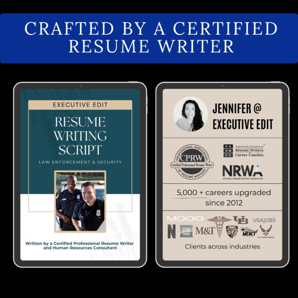 Security guard gift him Resume Wording job application Template Law Enforcement gift Police template Script writing service Public Safety CV - Image 4