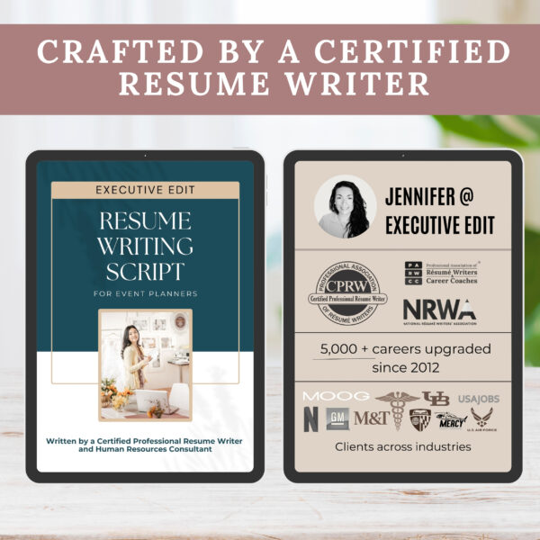 Event Planner Template script writing service Resume Job application form Wedding Planner words Coordinator CV Hospitality marketing manager - Image 4