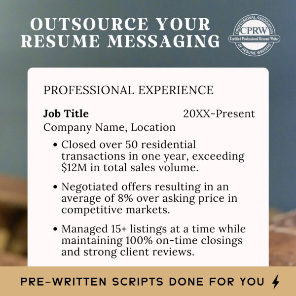 Realtor marketing Resume Word template script writing service real estate Broker open book Agent Resume Property Manager CV Lease agreement - Image 5