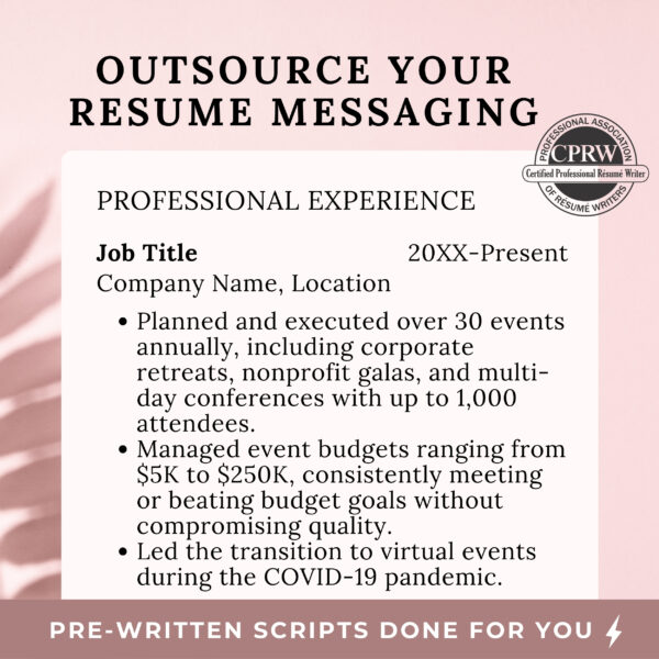 Event Planner Template script writing service Resume Job application form Wedding Planner words Coordinator CV Hospitality marketing manager - Image 5