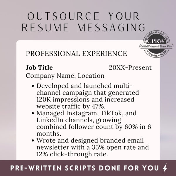 Creative Marketing Writing Template Resume Script Job Description Language Digital Marketing Resume Words Content Creator CV Sample Download - Image 4
