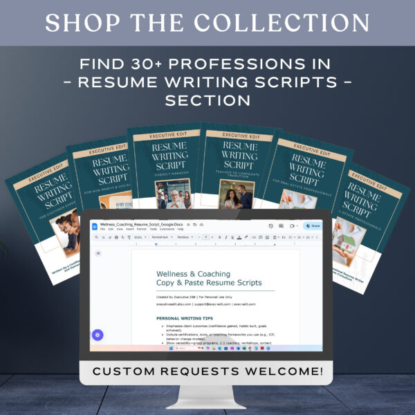 Wellness Resume Template Rush resume writer service guide counseling poster quote Life Coach template Script writing holistic wellness jour - Image 7