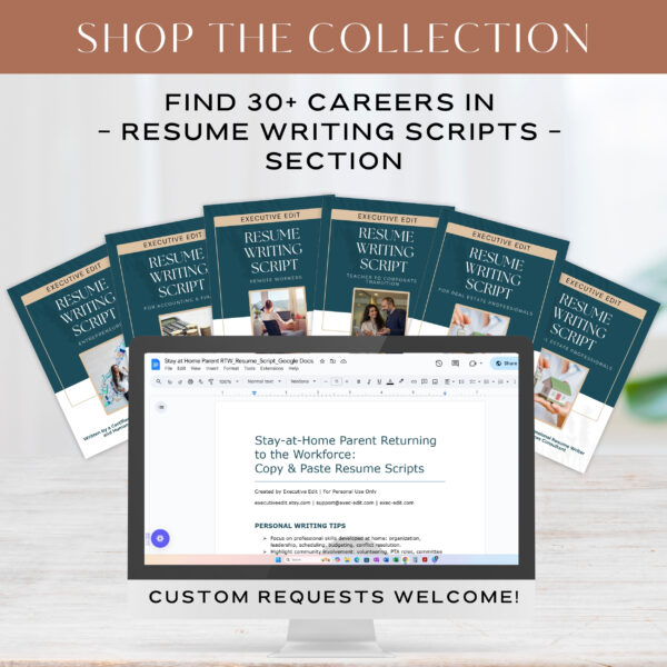 Back to Work planner script Resume template Stay at Home mom work description template script writing service professional resume career ad - Image 7