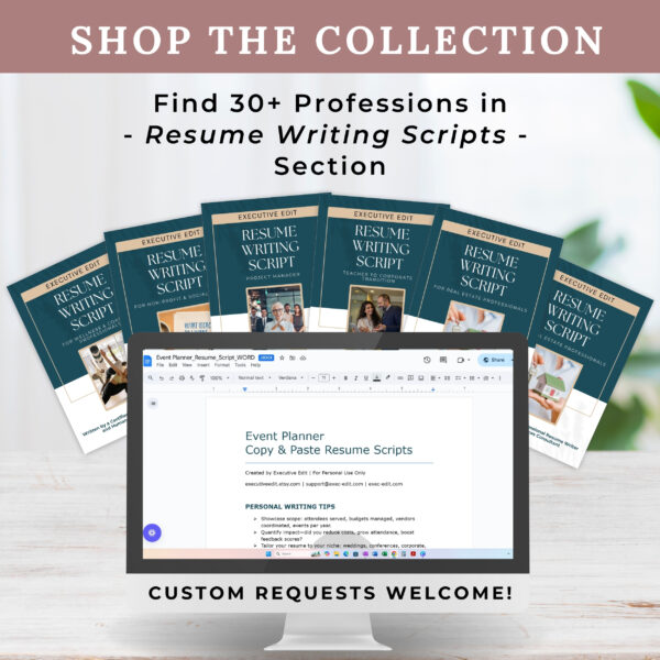 Event Planner Template script writing service Resume Job application form Wedding Planner words Coordinator CV Hospitality marketing manager - Image 7
