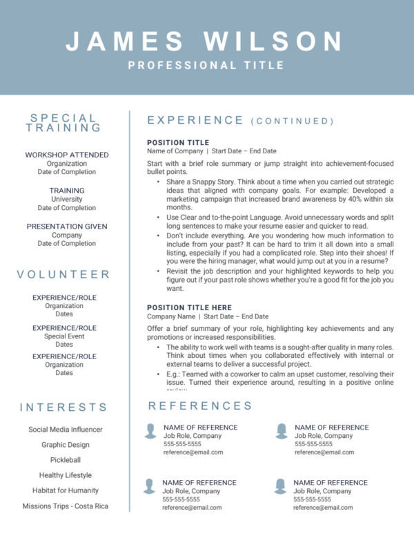 Professional CV template word resume Bundle cover letter office manager Career Package professional resume writer best resume template cv - Image 6