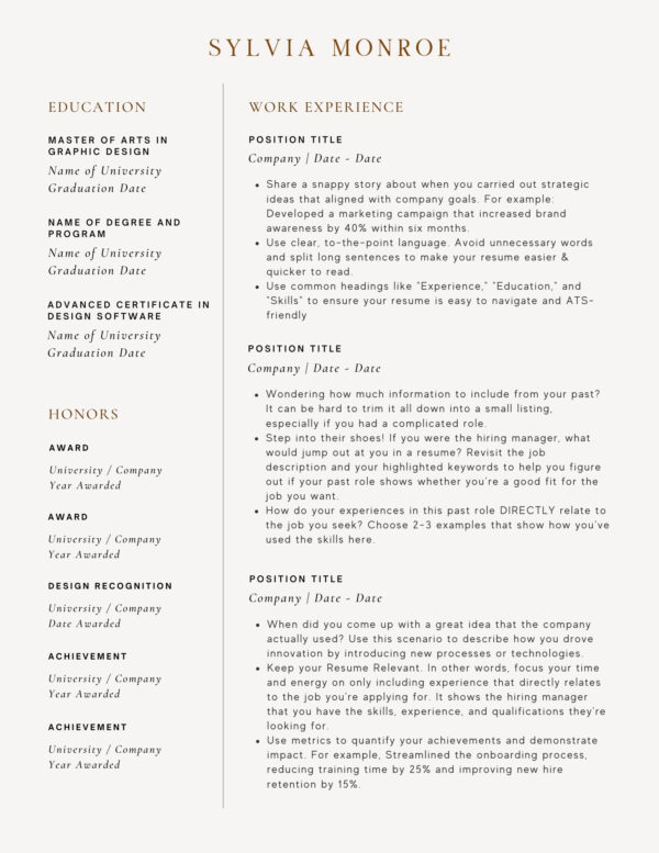 marketing resume template script font worksheet brand kit canva template professional resume creative cv template brand design logo des resume - Image 3