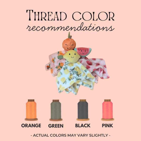 Embroidered watercolor fruit toy orange plushie lemon organic fruit basket watermelon blanket gender neutral gift lovey colorful stroller bl - Image 5